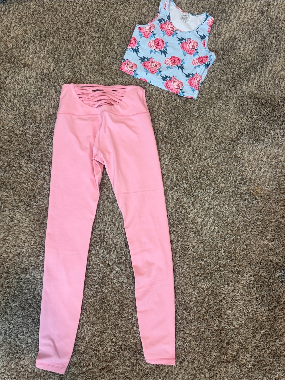 Women’s Light Pink Crisscross Waist Active Leggings